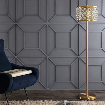 Elizabeth 60" Crystal/Metal LED Floor Lamp - JONATHAN Y